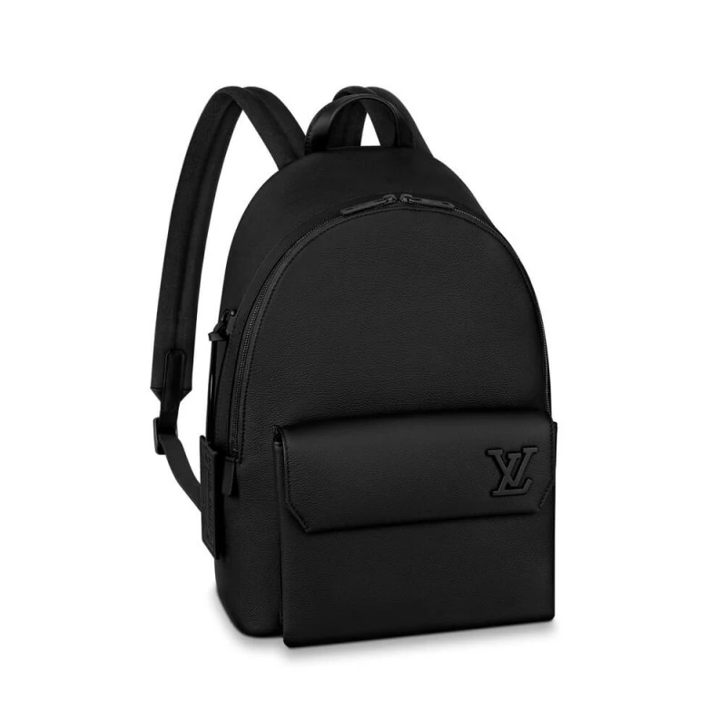 Black gra Louis Vuitton Grained Calf Leather Backpack