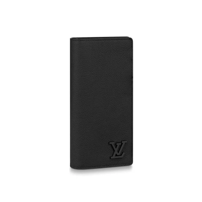 Large zip Louis Vuitton Grained Calf Leather Brazza Wallet