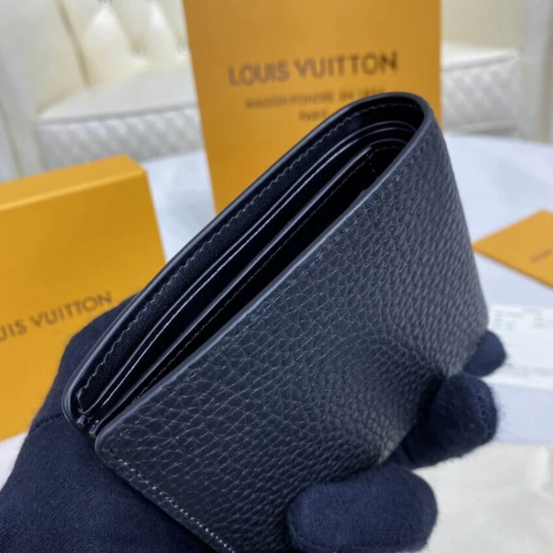 Replica bag Black gra Louis Vuitton Grained Calf Leather Multiple Wallet