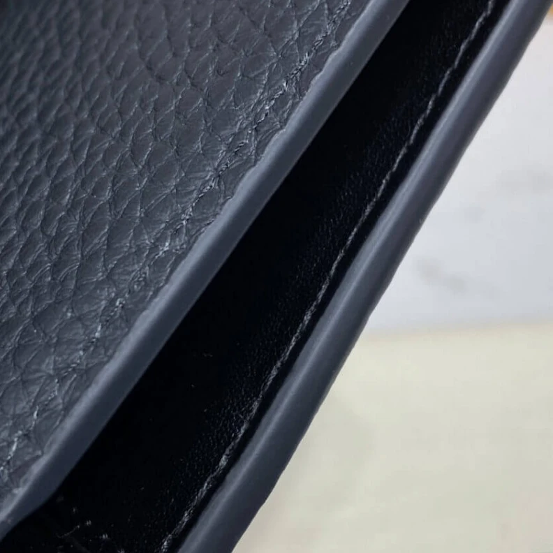 Replica bag Black gra Louis Vuitton Grained Calf Leather Multiple Wallet