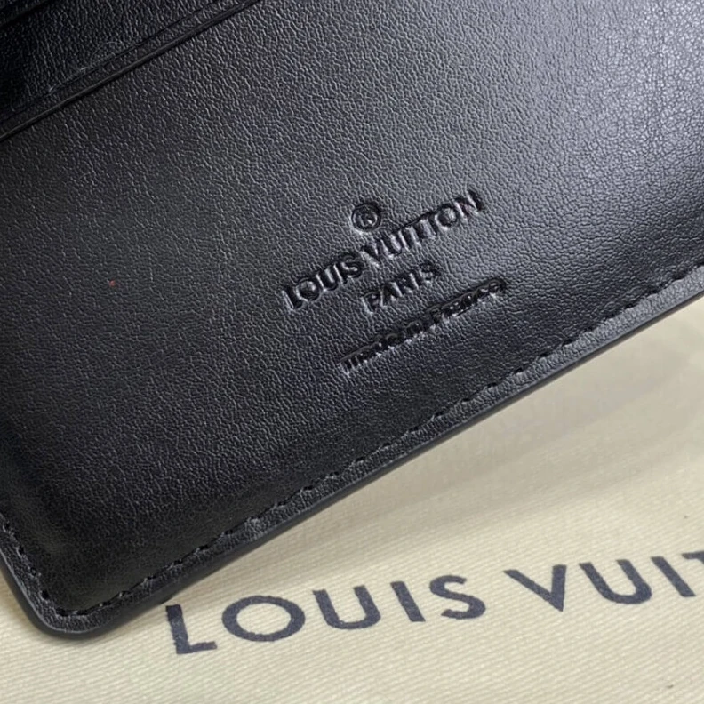 Replica bag Black gra Louis Vuitton Grained Calf Leather Multiple Wallet