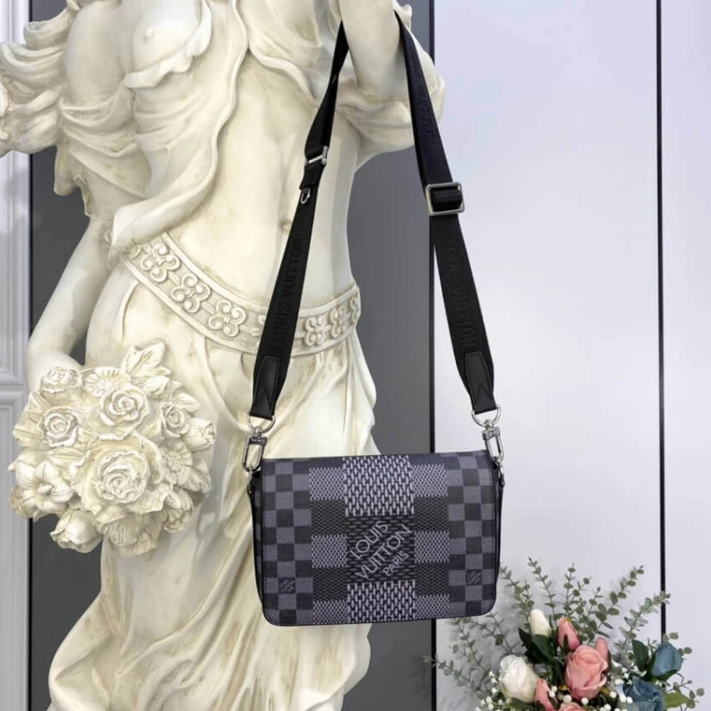 Replica bags lv Dring on Louis Vuitton Gray Damier Graphite Studio Messenger
