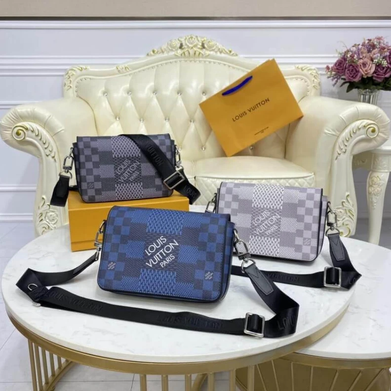 Replica bags lv Dring on Louis Vuitton Gray Damier Graphite Studio Messenger