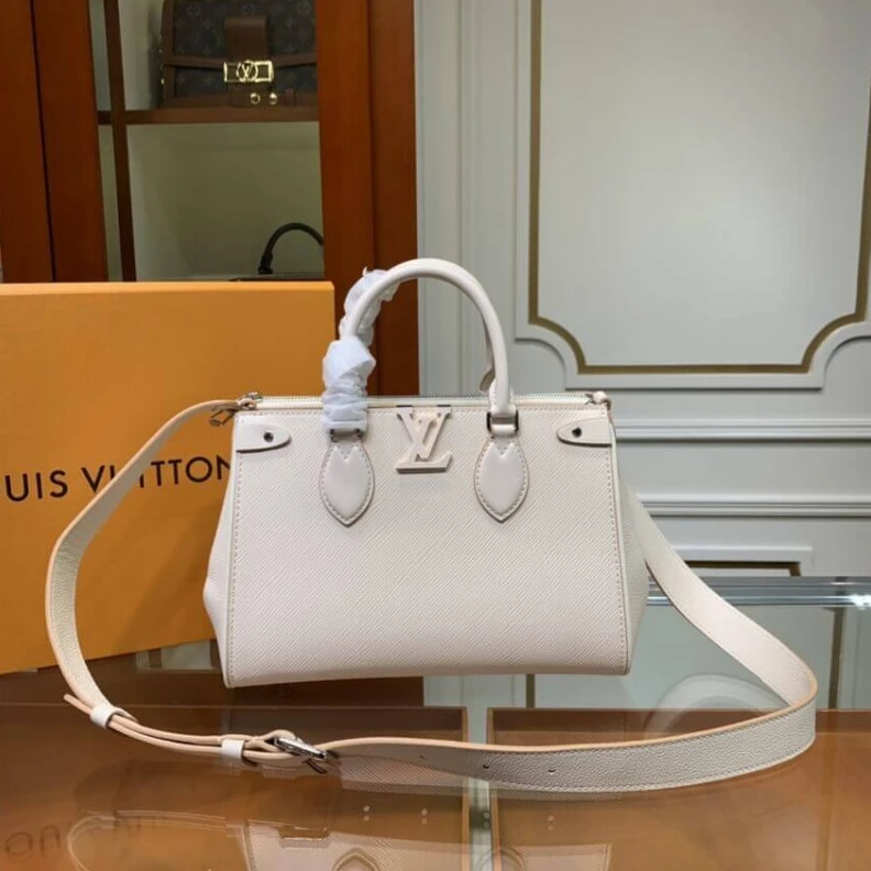 Lv belts replica Inside fl Louis Vuitton Grenelle Tote PM Beige