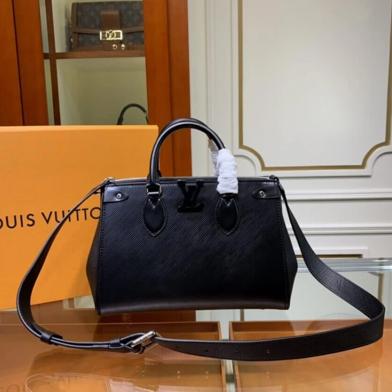 Top lv Smooth co Louis Vuitton Grenelle Tote PM Black