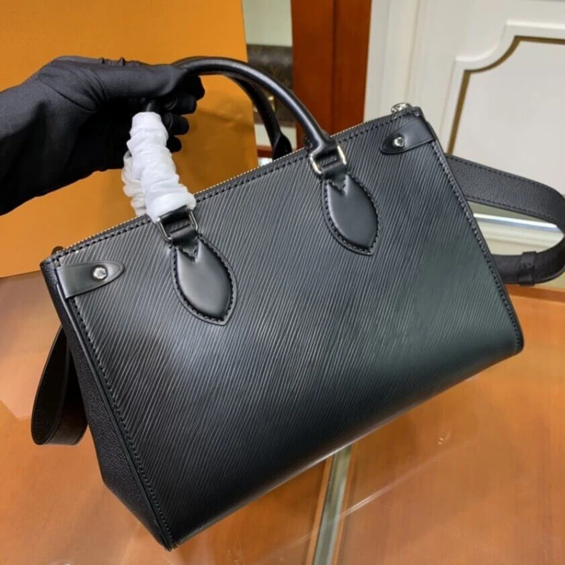 Top lv Smooth co Louis Vuitton Grenelle Tote PM Black