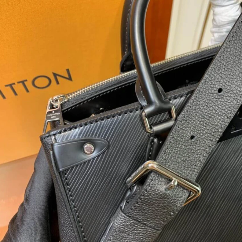 Top lv Smooth co Louis Vuitton Grenelle Tote PM Black
