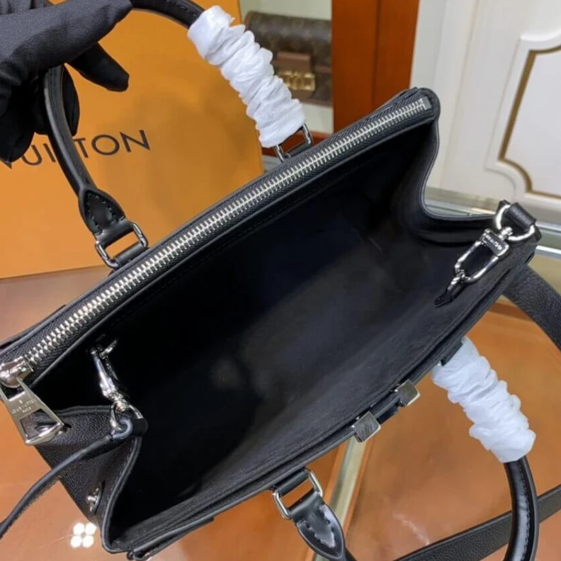 Top lv Smooth co Louis Vuitton Grenelle Tote PM Black