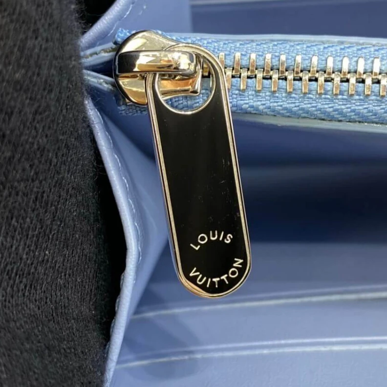 Louis vuitton locations 2 large c Louis Vuitton Iris Wallet in Blue Gradient Mahina Perforated Leather