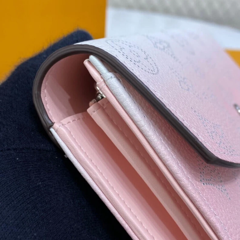 Replica bags lv 12 card s Louis Vuitton Iris Wallet in Pink Gradient Mahina Perforated Leather