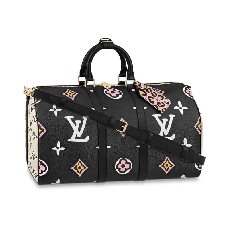 Cabin siz Louis Vuitton Keepall Bandouliere 45 Black