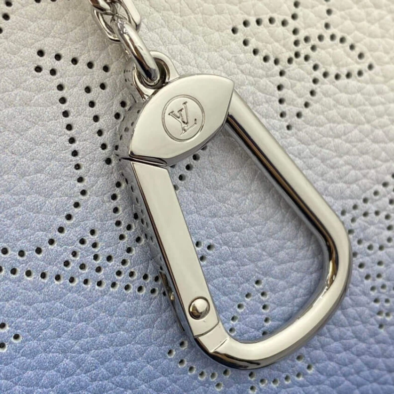 Louis vuitton locations Microfibe Louis Vuitton Key Pouch in Blue Gradient Mahina Perforated Leather