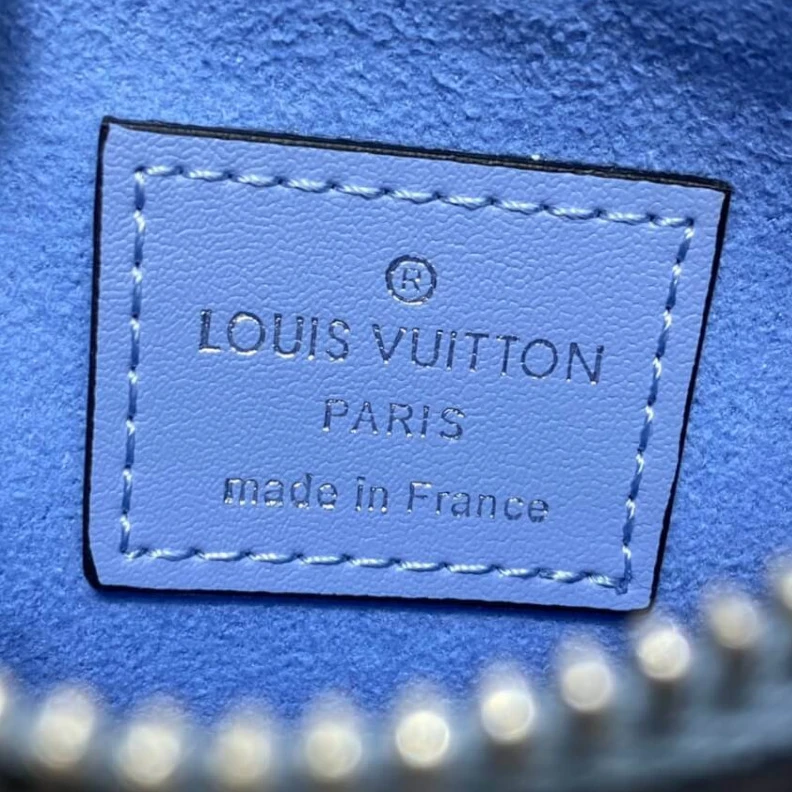 Louis vuitton locations Microfibe Louis Vuitton Key Pouch in Blue Gradient Mahina Perforated Leather