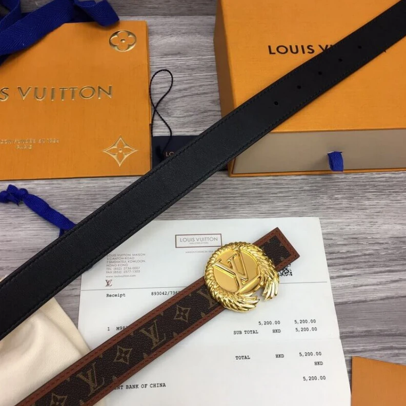 Lv belts replica LV Initia Louis Vuitton LV Chain 30mm Reversible Belt