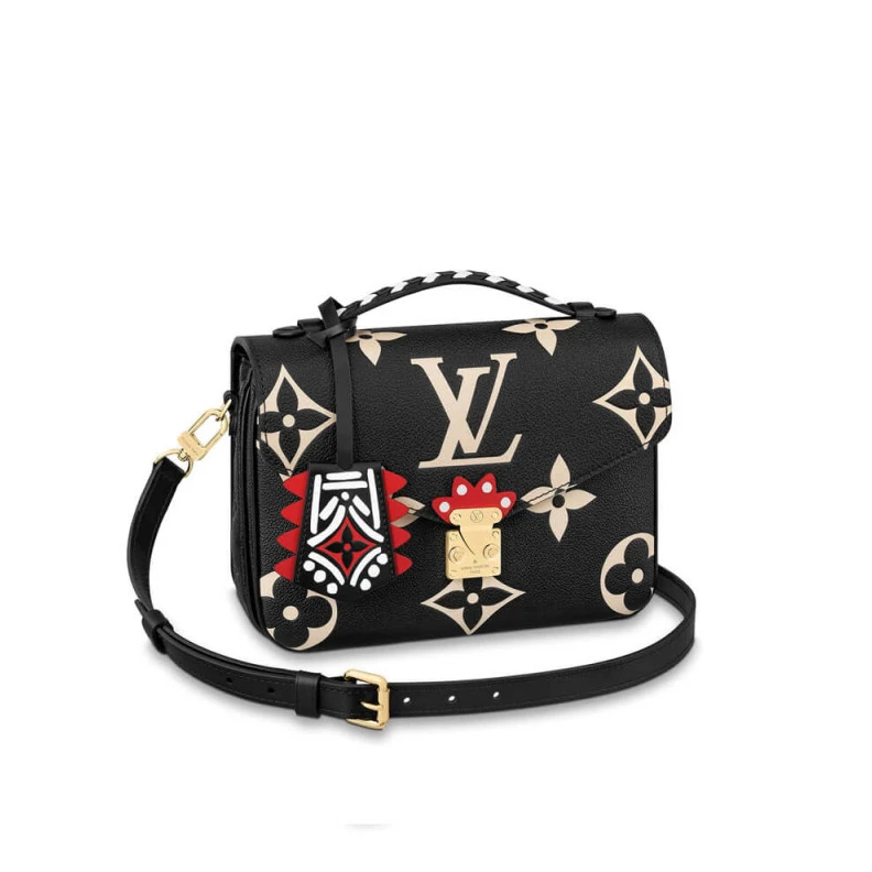 Embossed Louis Vuitton LV Crafty Pochette Métis Black