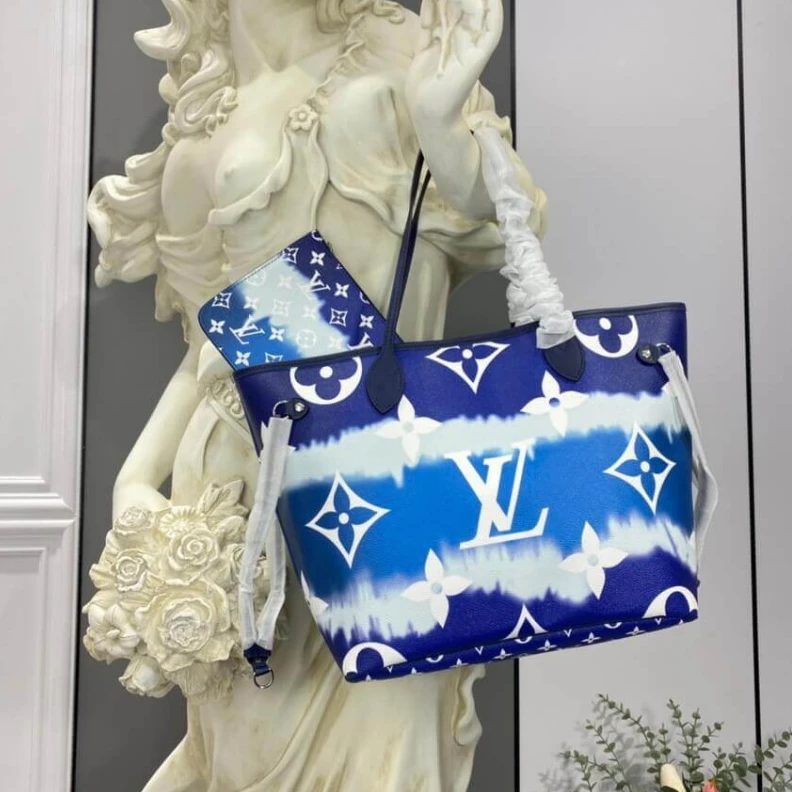 Replica bags Textile l Louis Vuitton LV Escale Neverfull MM Blue
