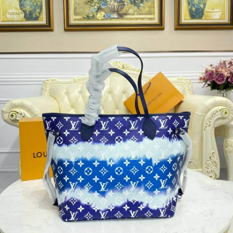 Replica bags Textile l Louis Vuitton LV Escale Neverfull MM Blue