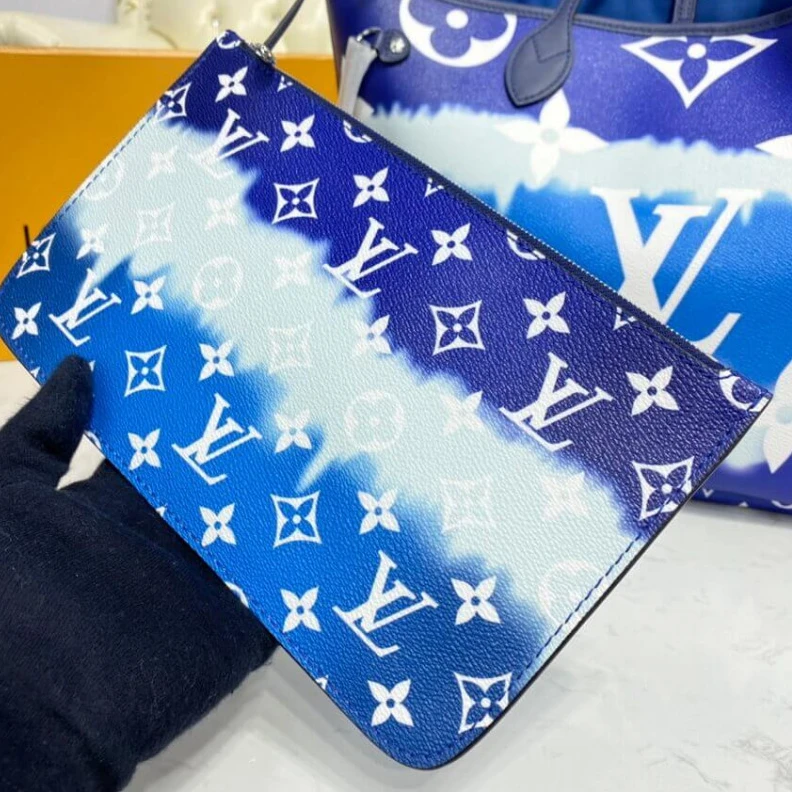 Replica bags Textile l Louis Vuitton LV Escale Neverfull MM Blue