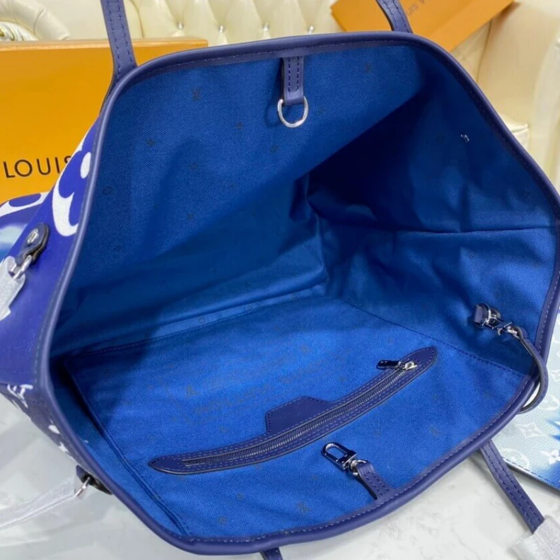 Replica bags Textile l Louis Vuitton LV Escale Neverfull MM Blue
