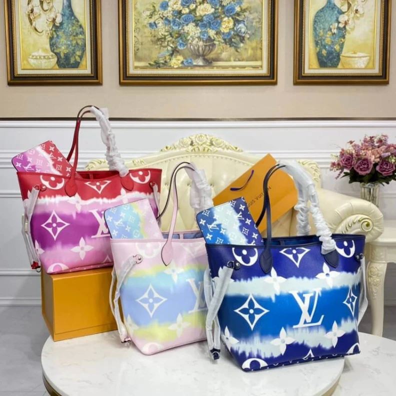 Replica bags Textile l Louis Vuitton LV Escale Neverfull MM Blue