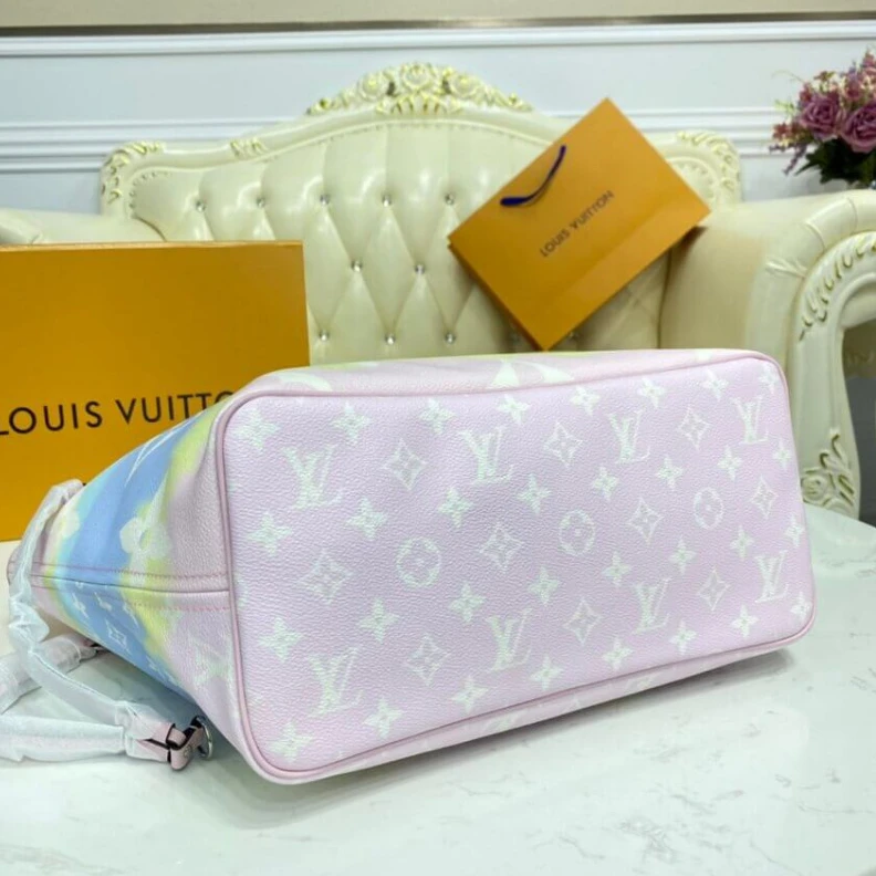 Replica bags Inspired b Louis Vuitton LV Escale Neverfull MM Pastel Pink