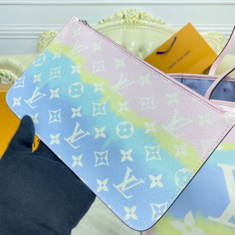 Replica bags Inspired b Louis Vuitton LV Escale Neverfull MM Pastel Pink