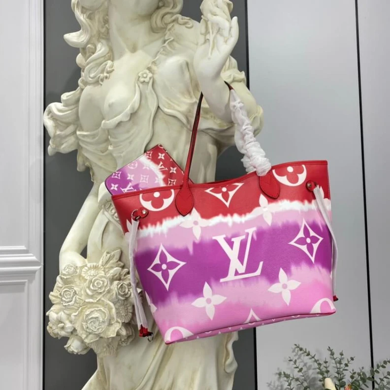 Lv belts replica Large zip Louis Vuitton LV Escale Neverfull MM Red