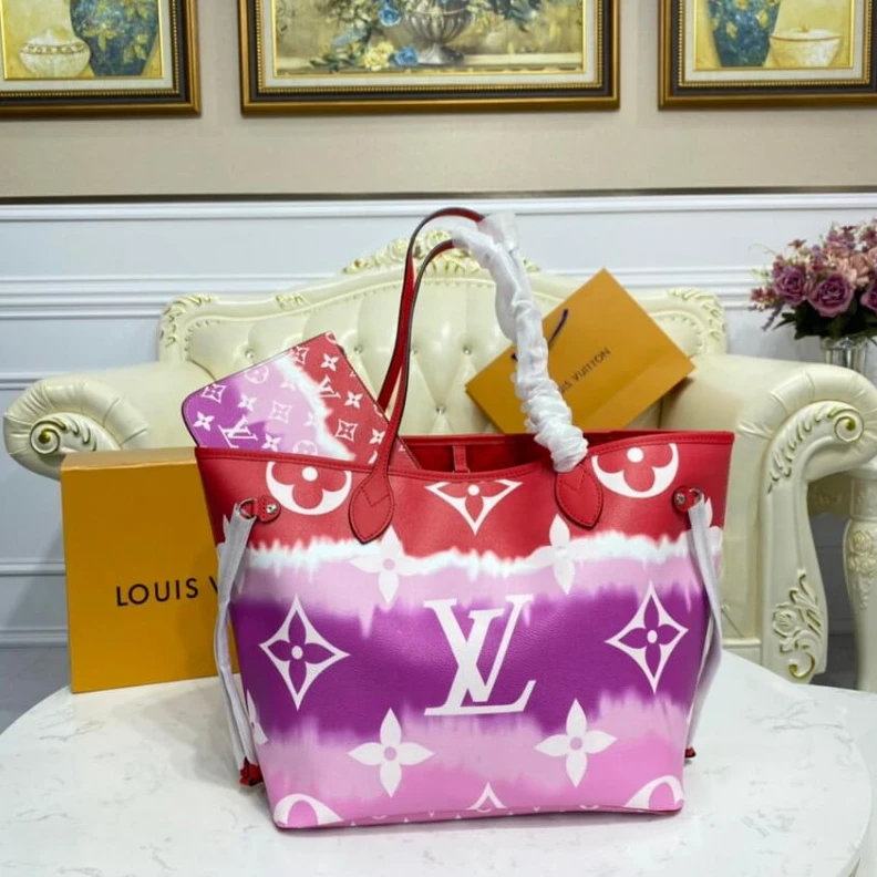 Lv belts replica Large zip Louis Vuitton LV Escale Neverfull MM Red