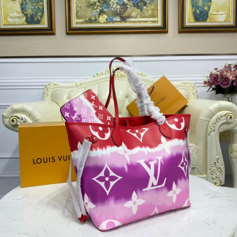 Lv belts replica Large zip Louis Vuitton LV Escale Neverfull MM Red