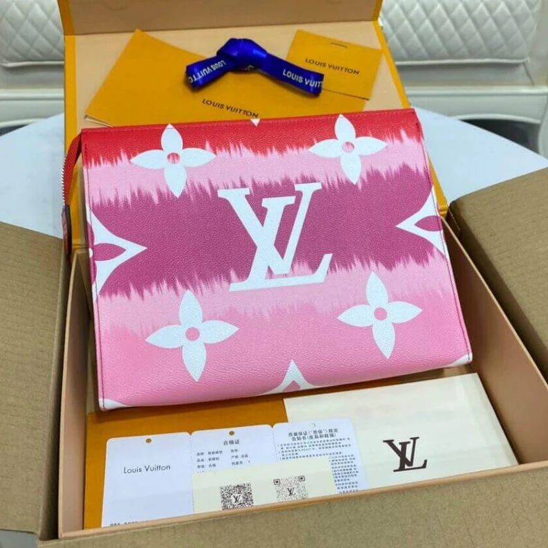 Louis vuitton locations Red pink Louis Vuitton LV Escale Toiletry Pouch 26 Red Pink