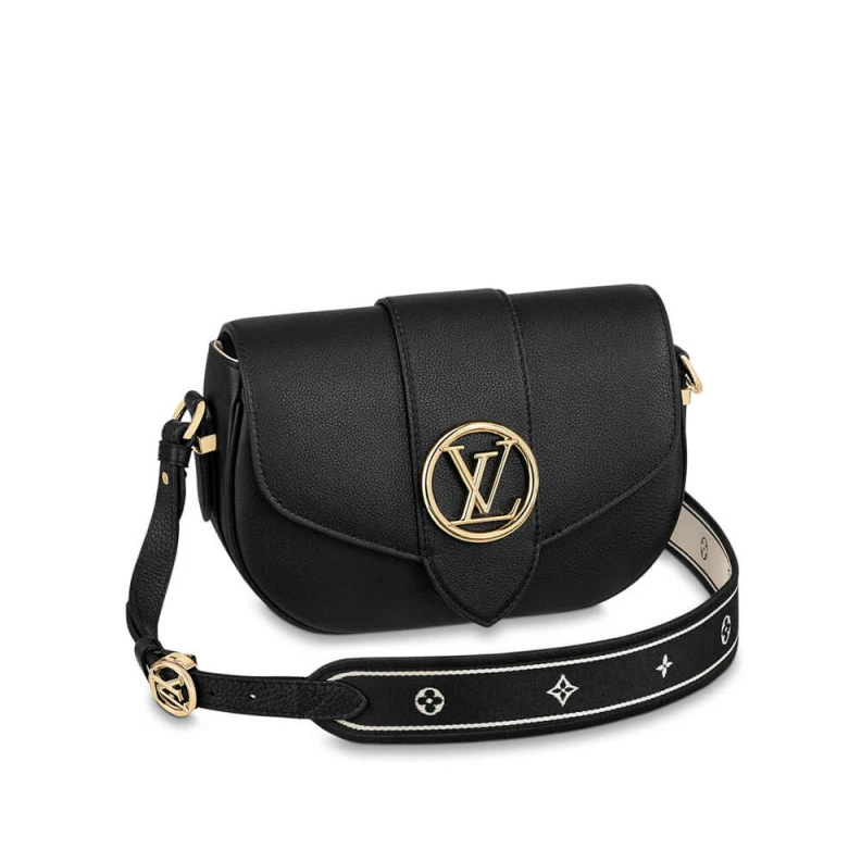 Grained c Louis Vuitton LV Pont 9 Soft MM Black