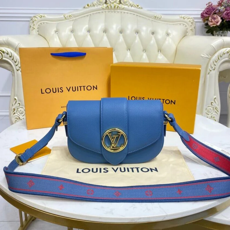 Replica bag Strap: Re Louis Vuitton LV Pont 9 Soft MM Blue