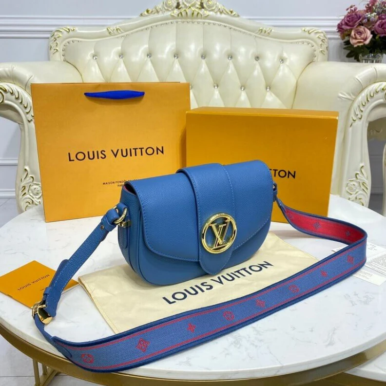 Replica bag Strap: Re Louis Vuitton LV Pont 9 Soft MM Blue
