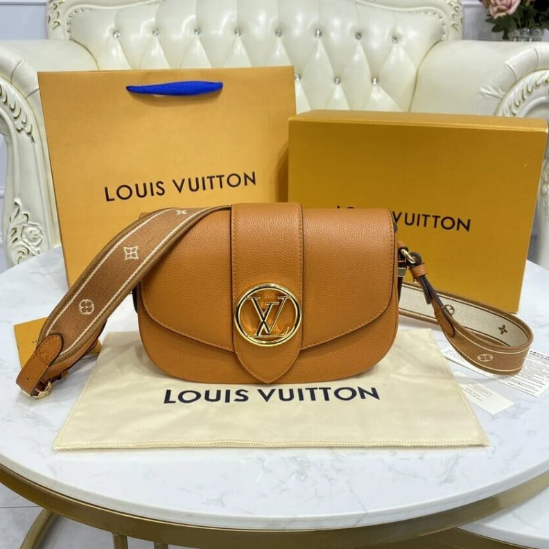 Lv belts replica Louis Vuitton LV Pont 9 Soft MM Sienne Doree