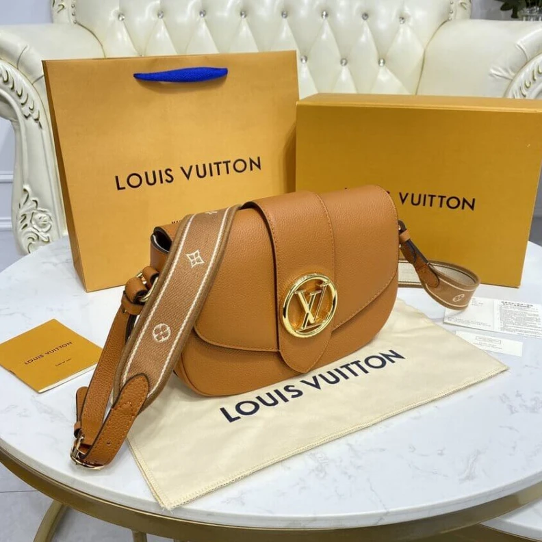 Lv belts replica Louis Vuitton LV Pont 9 Soft MM Sienne Doree