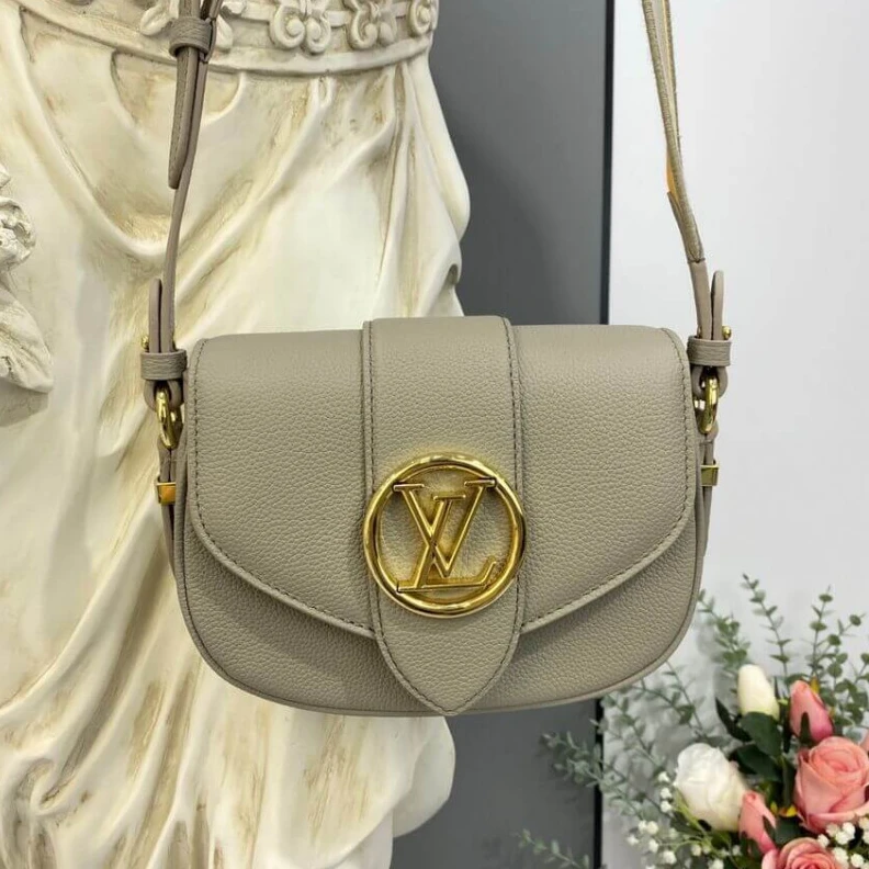 Replica bags lv Strap dro Louis Vuitton LV Pont 9 Soft PM Gris
