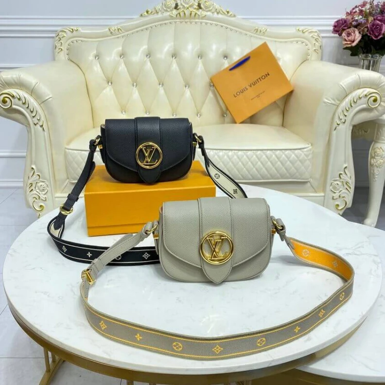 Replica bags lv Strap dro Louis Vuitton LV Pont 9 Soft PM Gris