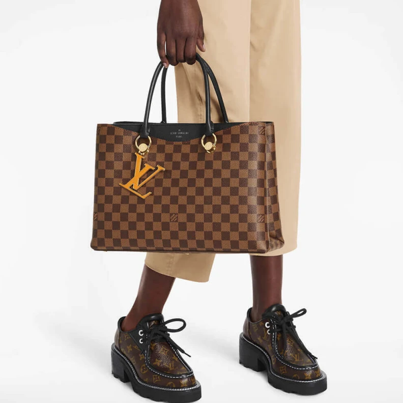 Mythick.ru Goldcolor LV LV Riverside Bag Damier Ebene Black