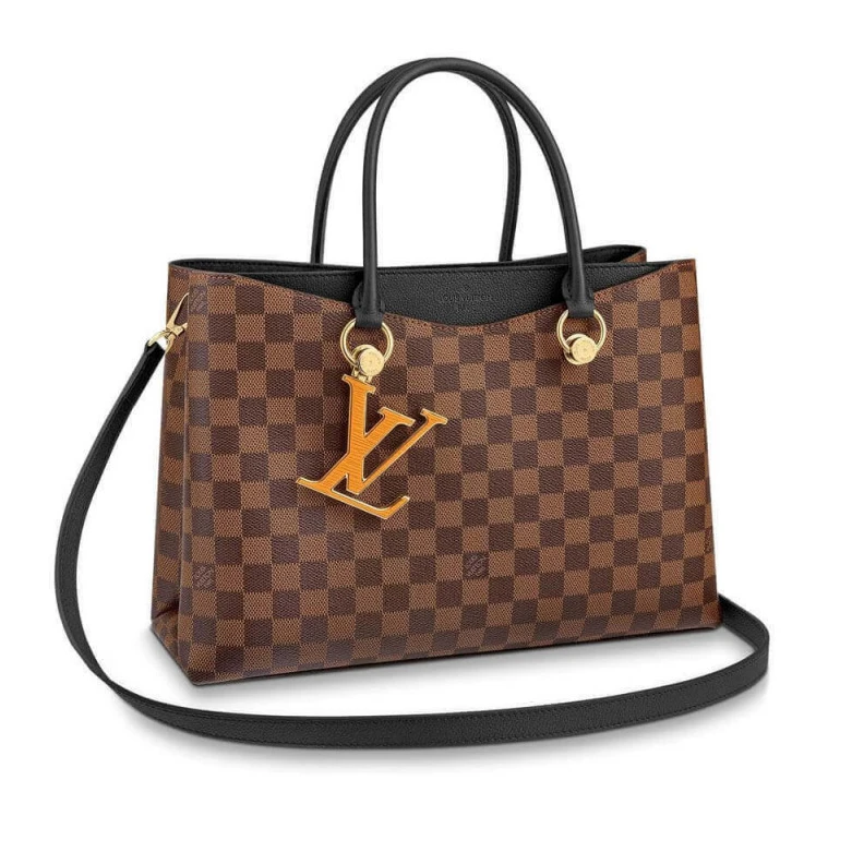 Goldcolor LV LV Riverside Bag Damier Ebene Black