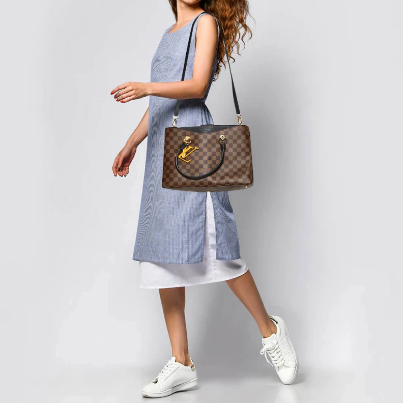Mythick.ru Goldcolor LV LV Riverside Bag Damier Ebene Black