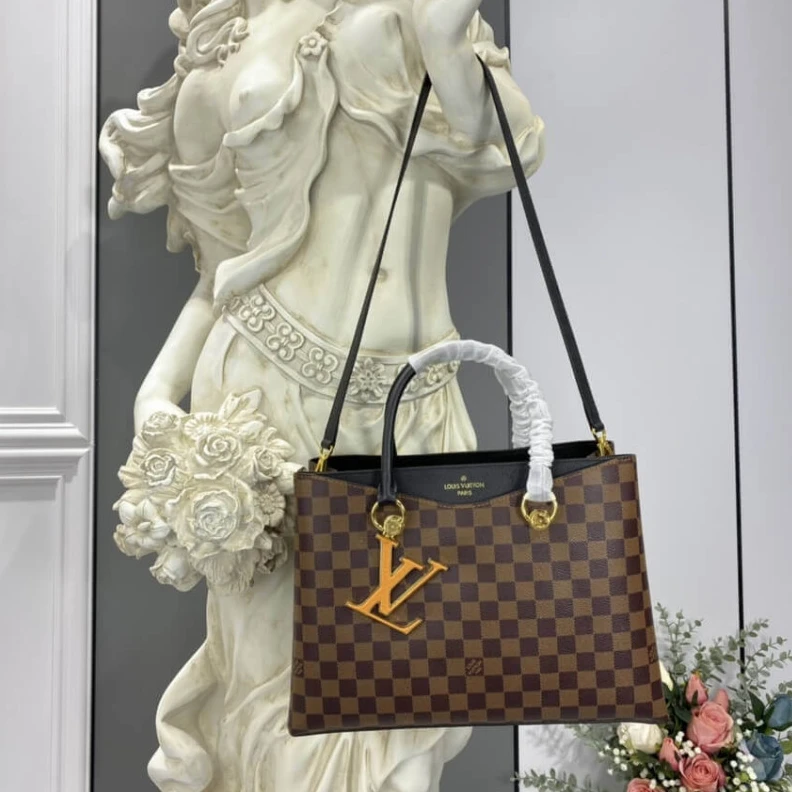 Mythick.ru Goldcolor LV LV Riverside Bag Damier Ebene Black