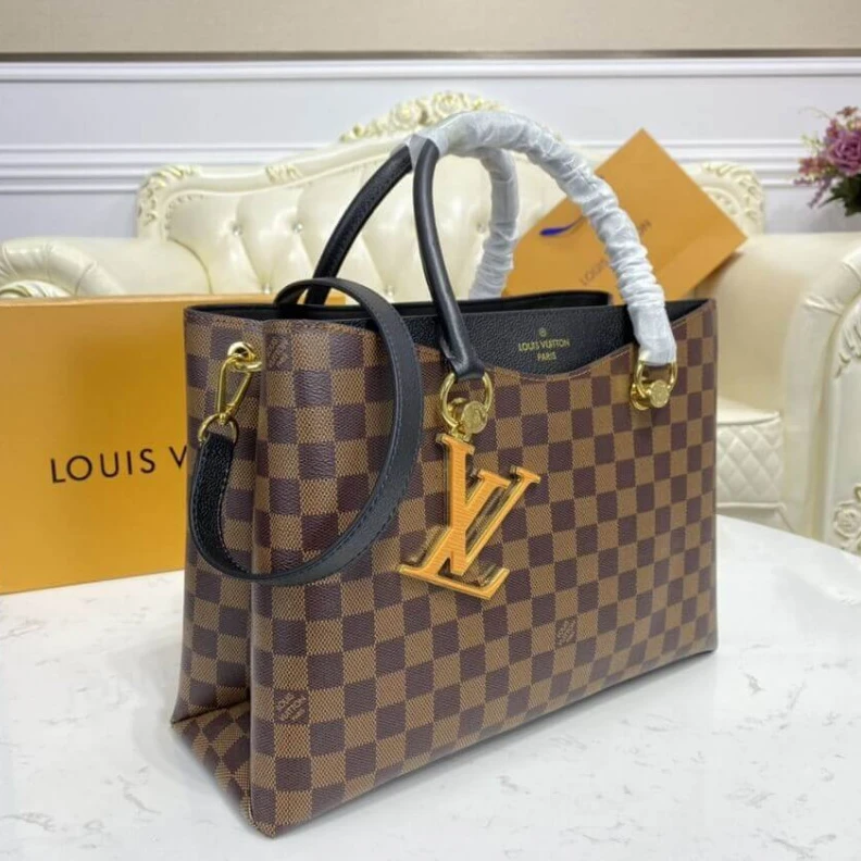 Mythick.ru Goldcolor LV LV Riverside Bag Damier Ebene Black