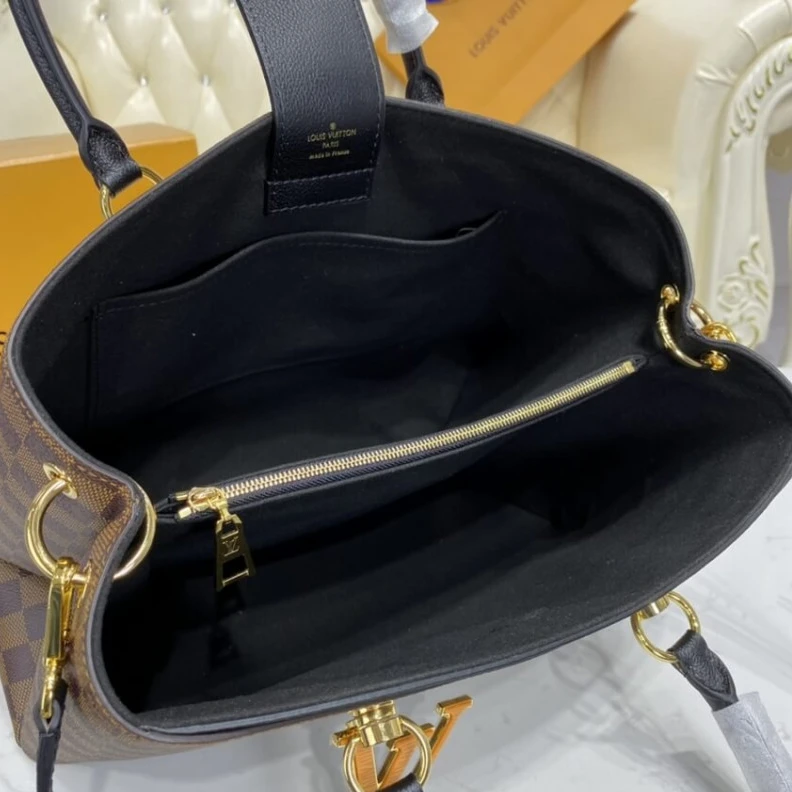 Mythick.ru Goldcolor LV LV Riverside Bag Damier Ebene Black