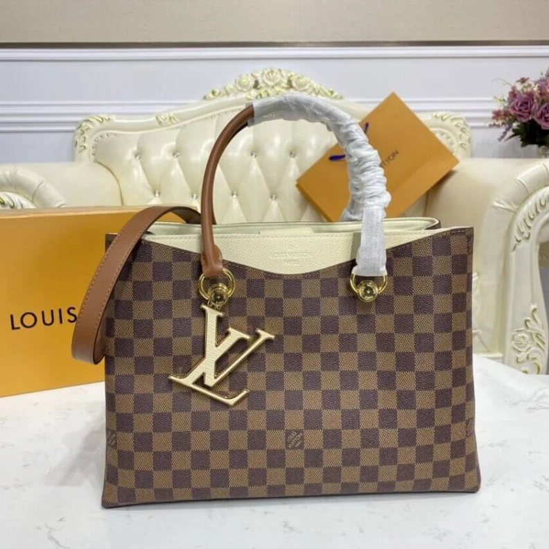 Replica bags Goldcolor Louis Vuitton LV Riverside Bag Damier Ebene Creme