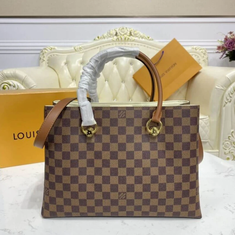Replica bags Goldcolor Louis Vuitton LV Riverside Bag Damier Ebene Creme