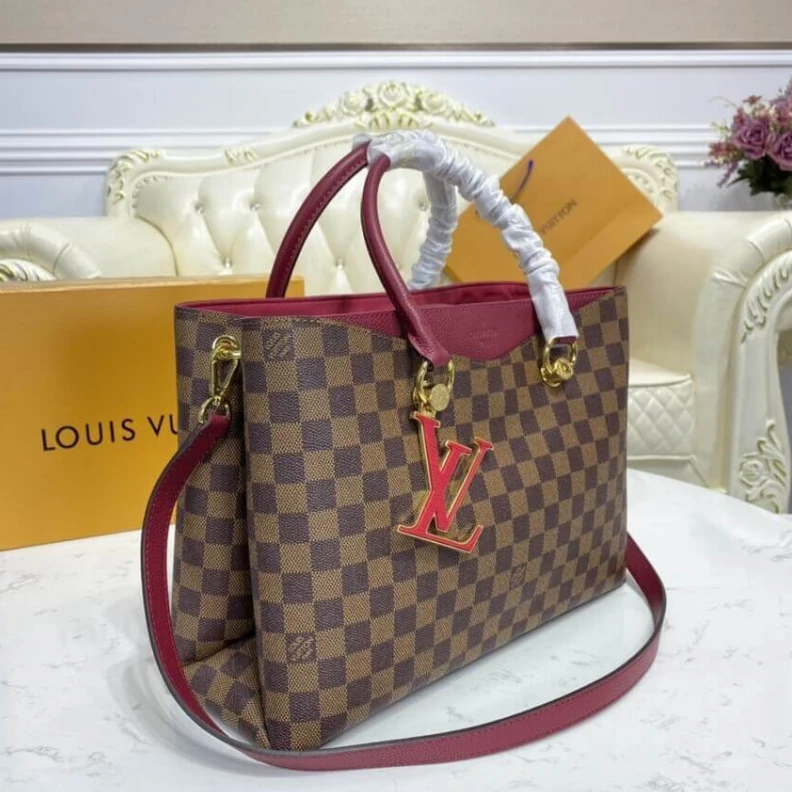 Mythick ru Damier Eb LV LV Riverside Bag Damier Ebene Fuchsia