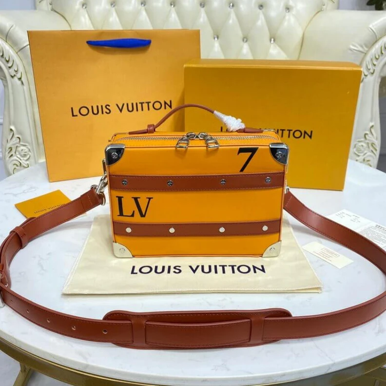 Strap Dro Louis Vuitton LVxNBA Orange Leather Handle Trunk