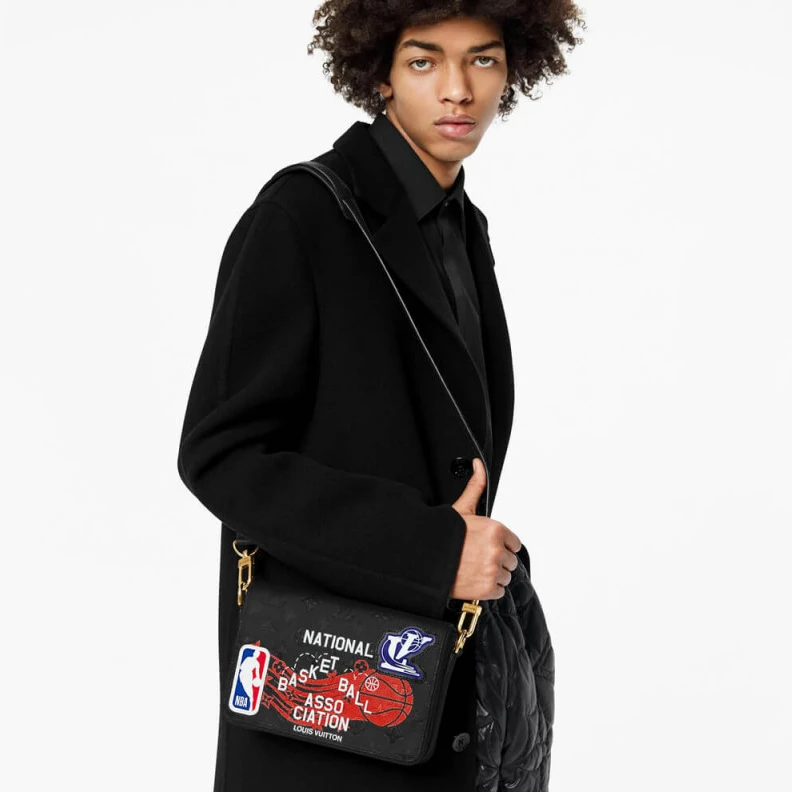 Lv belts replica Made from Louis Vuitton LVxNBA Studio Messenger in Black