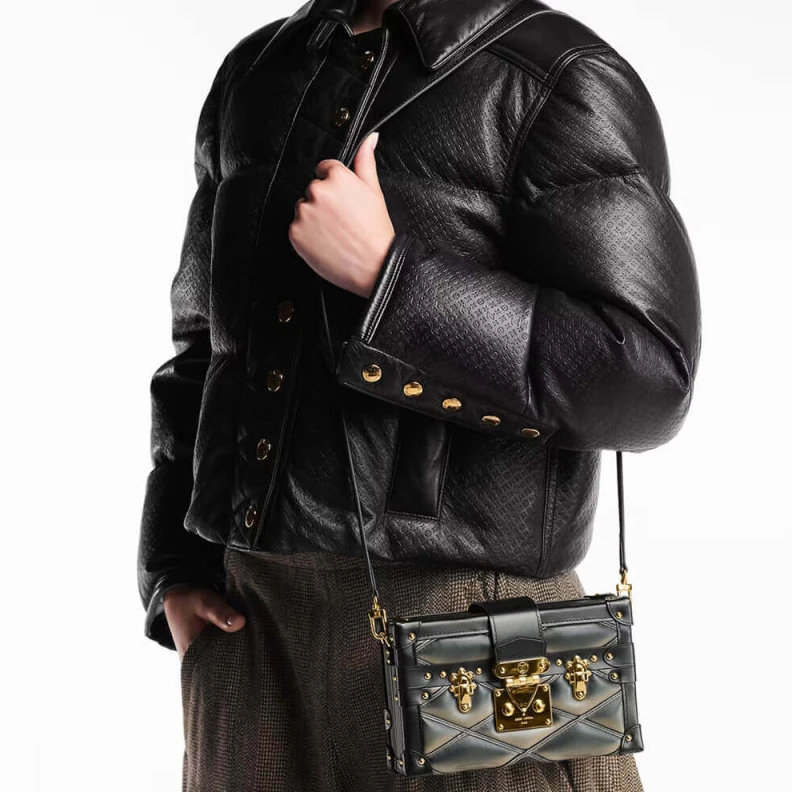 Replica bags lv Black Bei Louis Vuitton Lambskin Petite Malle