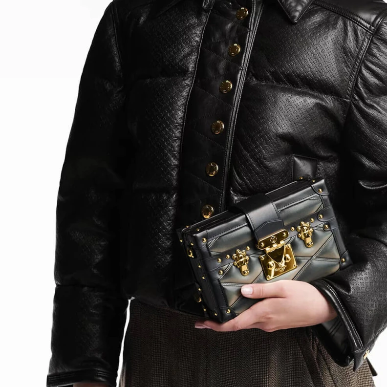 Replica bags lv Black Bei Louis Vuitton Lambskin Petite Malle